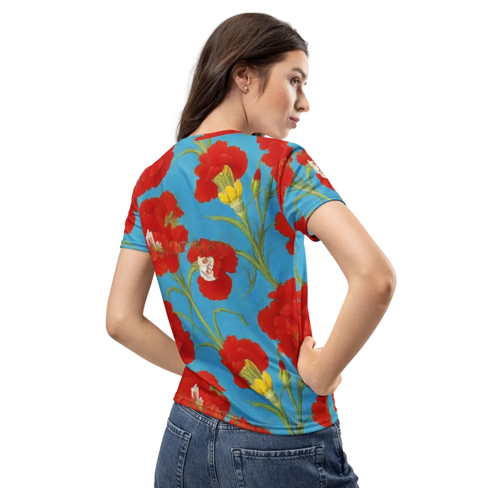 Scarlet Carnation on Women's Crew Neck T-Shirt — Back