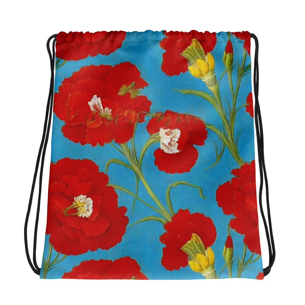 Scarlet Carnation on Drawstring Bag — Photo