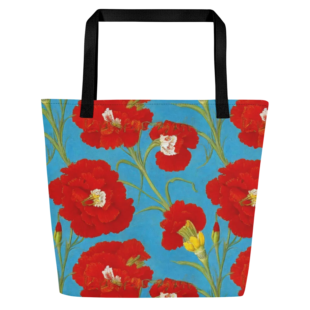 Scarlet Carnation on Large Tote Bag W/ Pocket — Front