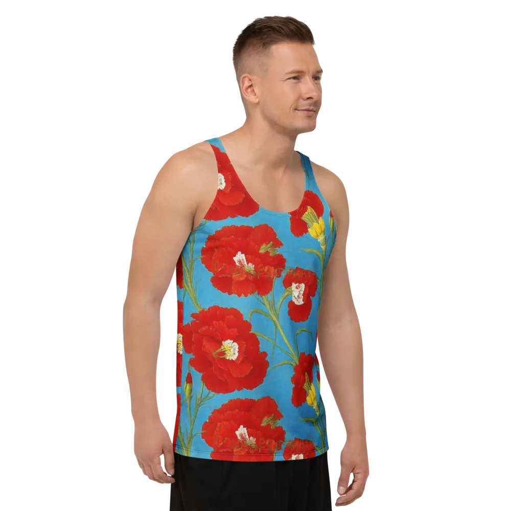 Scarlet Carnation on Men's Tank Top — Right Front