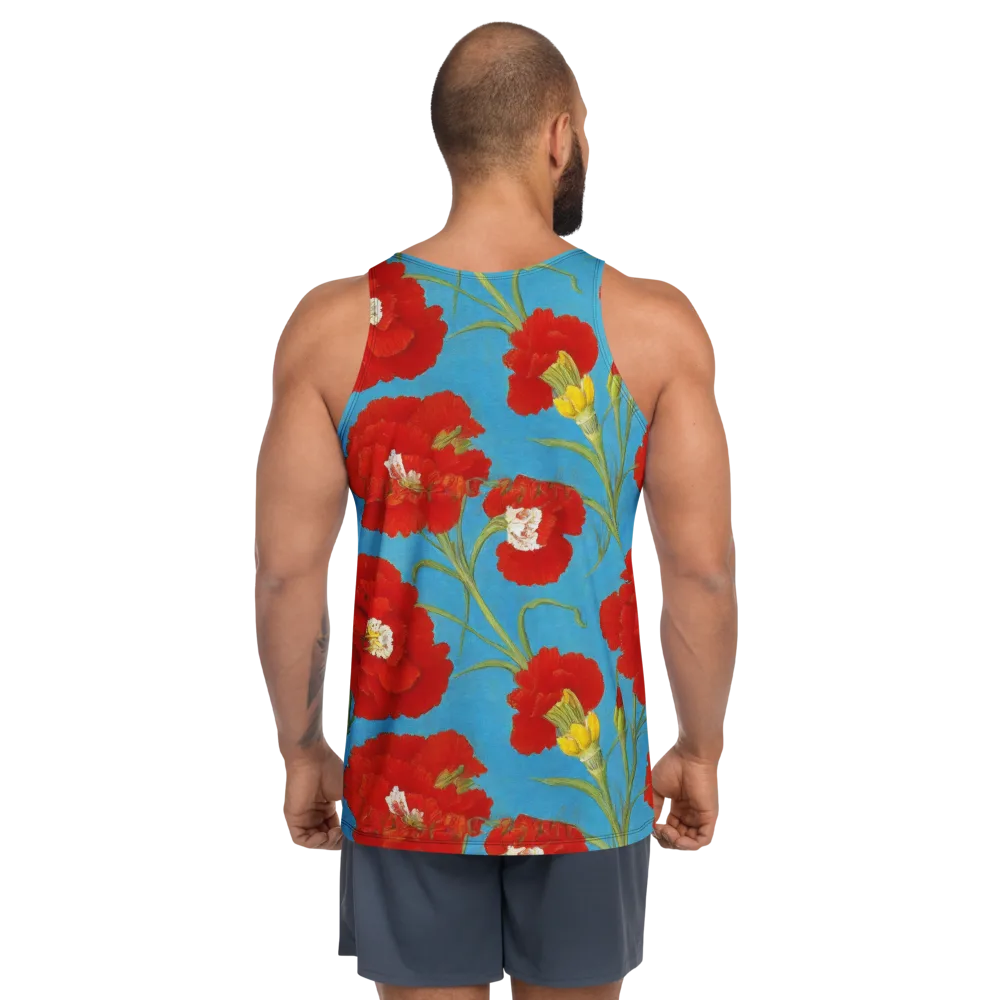 Scarlet Carnation on Men's Tank Top — Back