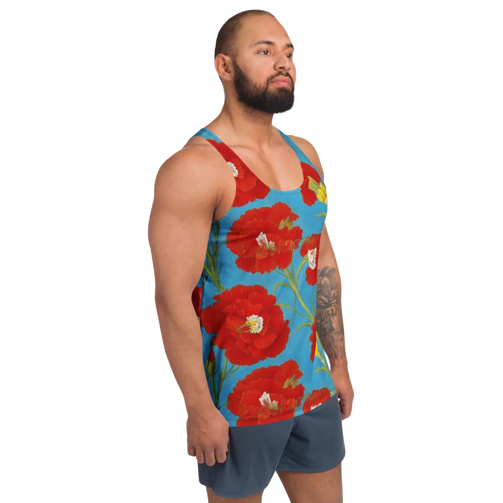 Scarlet Carnation on Men's Tank Top — Right Front
