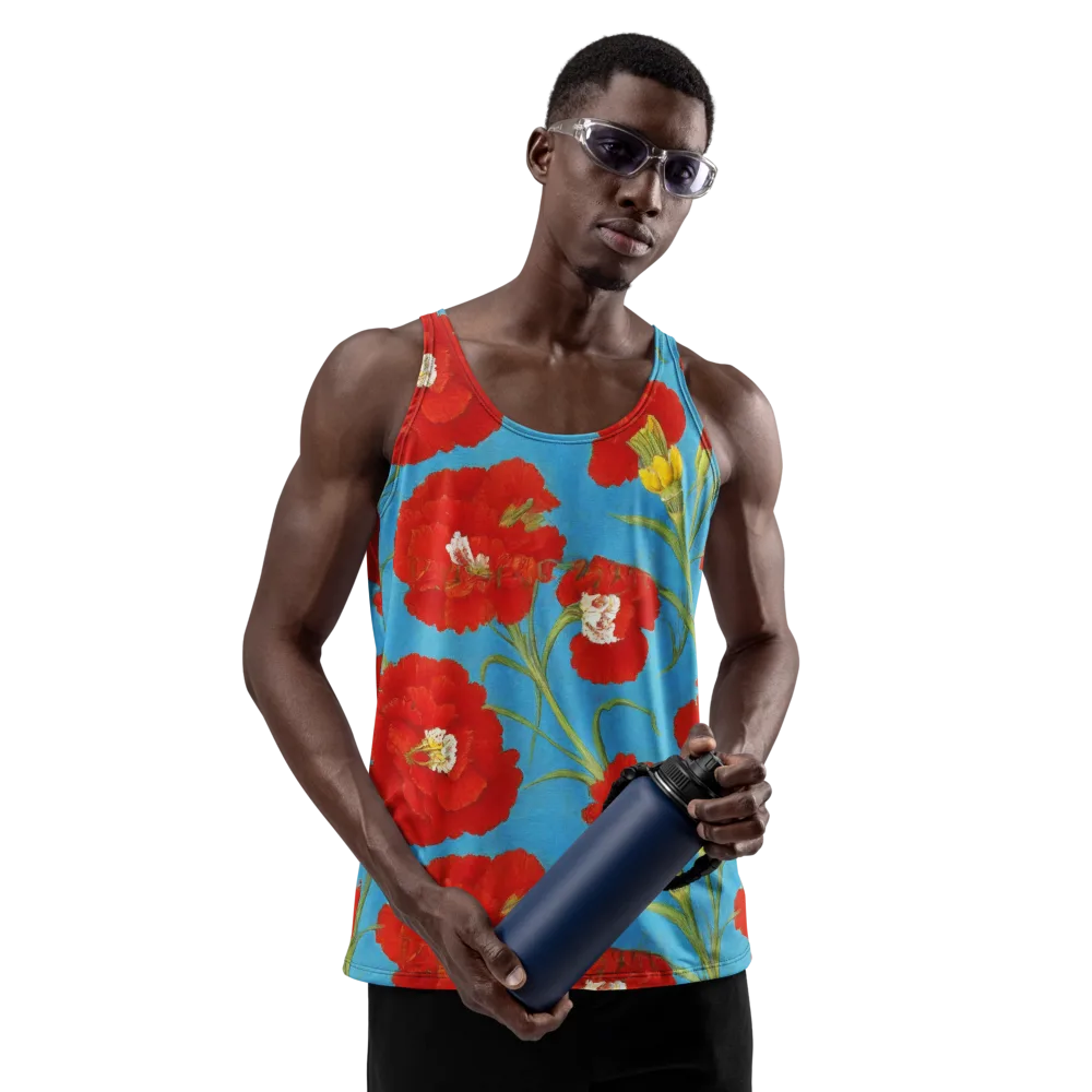 Scarlet Carnation on Men's Tank Top — Front
