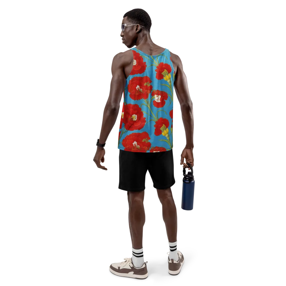 Scarlet Carnation on Men's Tank Top — Back