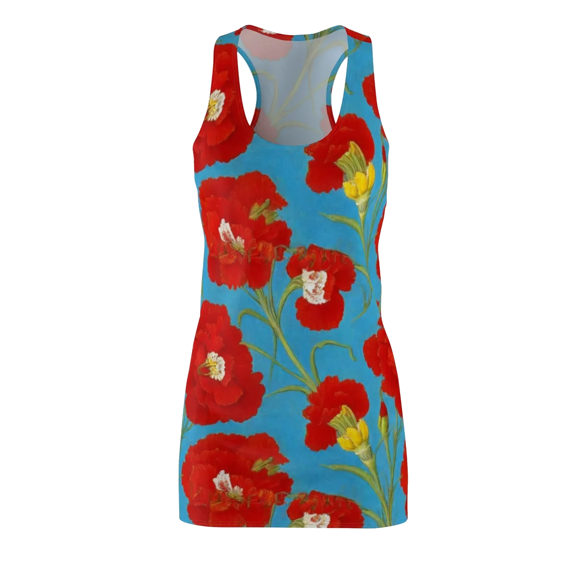 Scarlet Carnation on Racerback Dress — Front