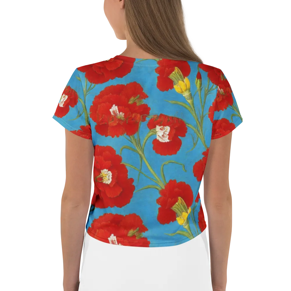 Scarlet Carnation on Crop Tee — Back