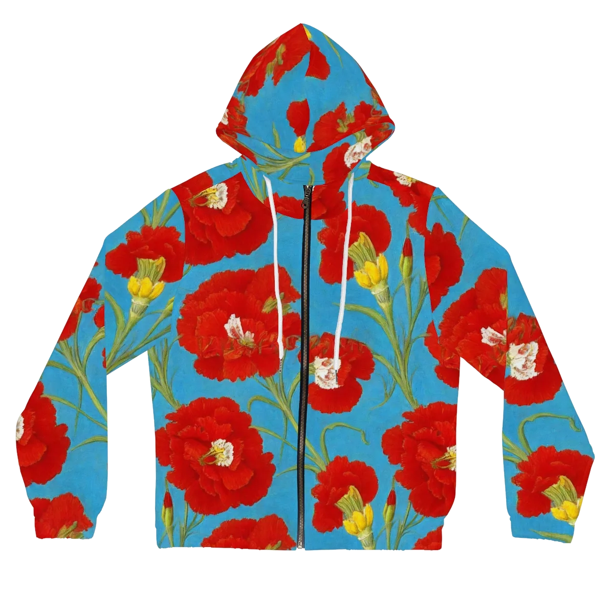 Scarlet Carnation on Women's Full-Zip Hoodie — Front