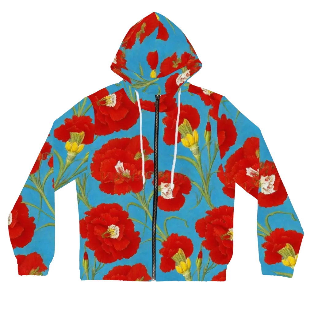 Scarlet Carnation Women's Full-Zip Hoodie on model