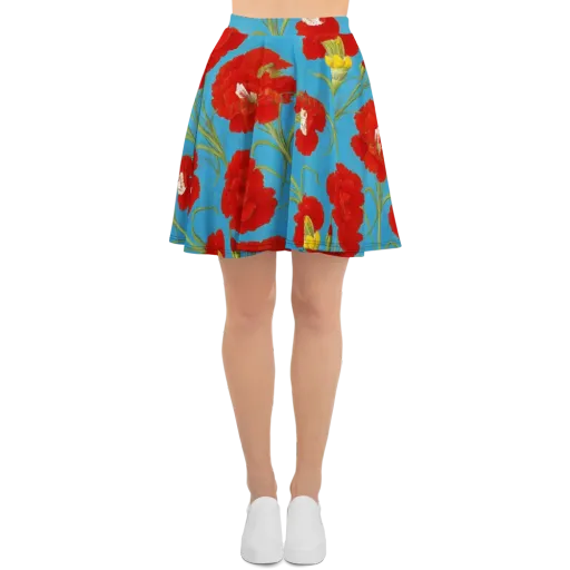 Scarlet Carnation on a Skater Skirt