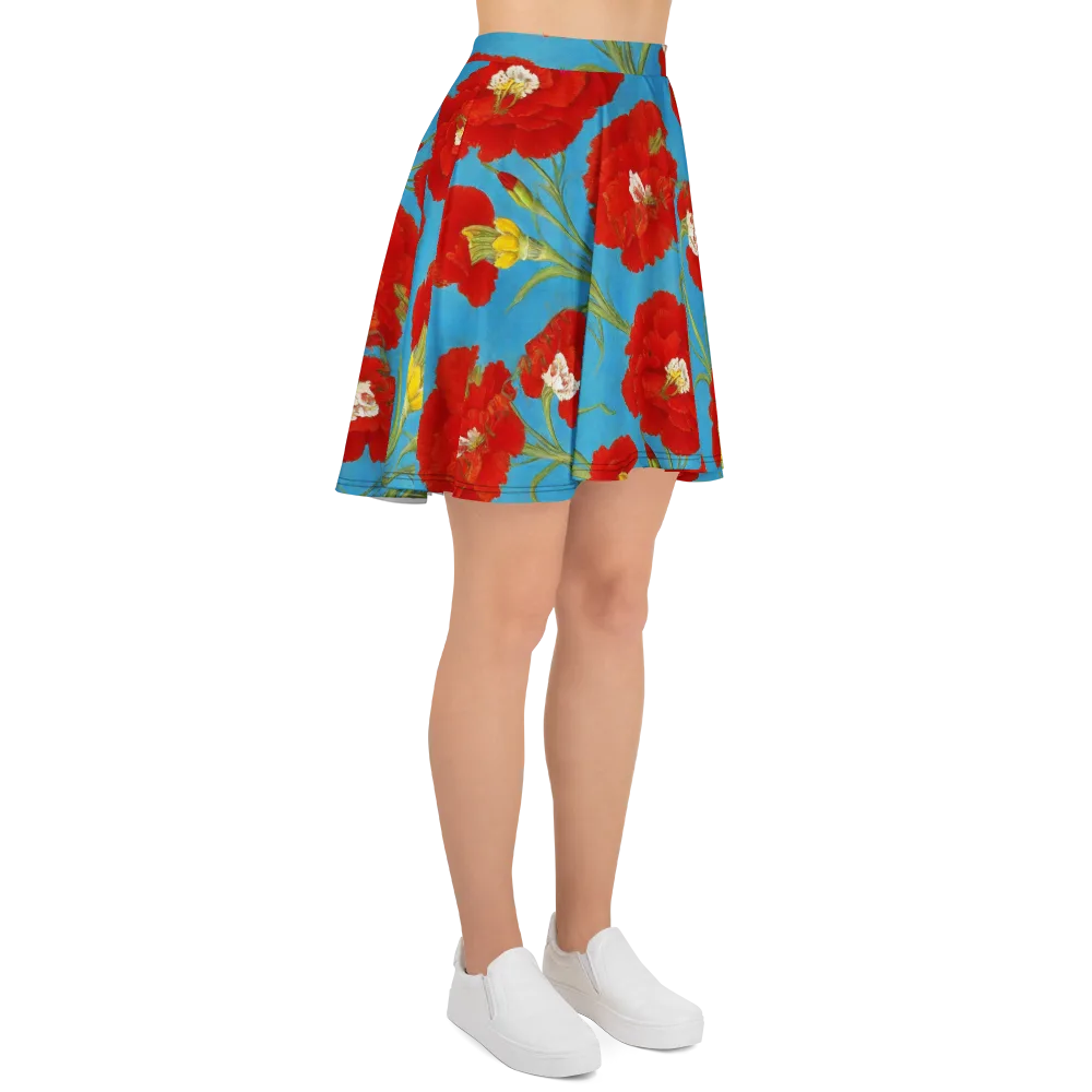 Scarlet Carnation on Skater Skirt — Right