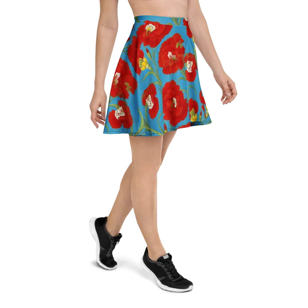 Scarlet Carnation on Skater Skirt — Right
