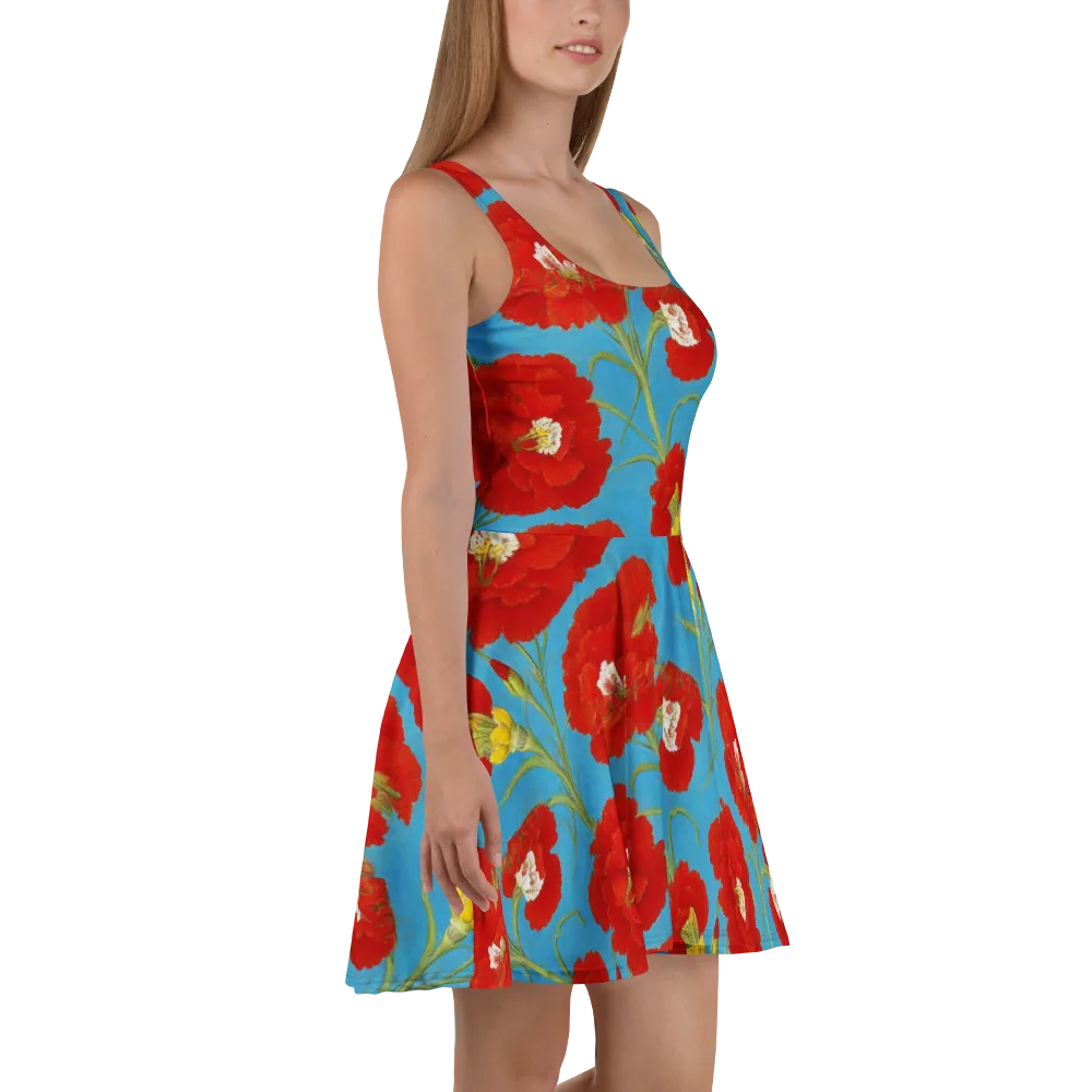 Scarlet Carnation on Skater Dress — Right