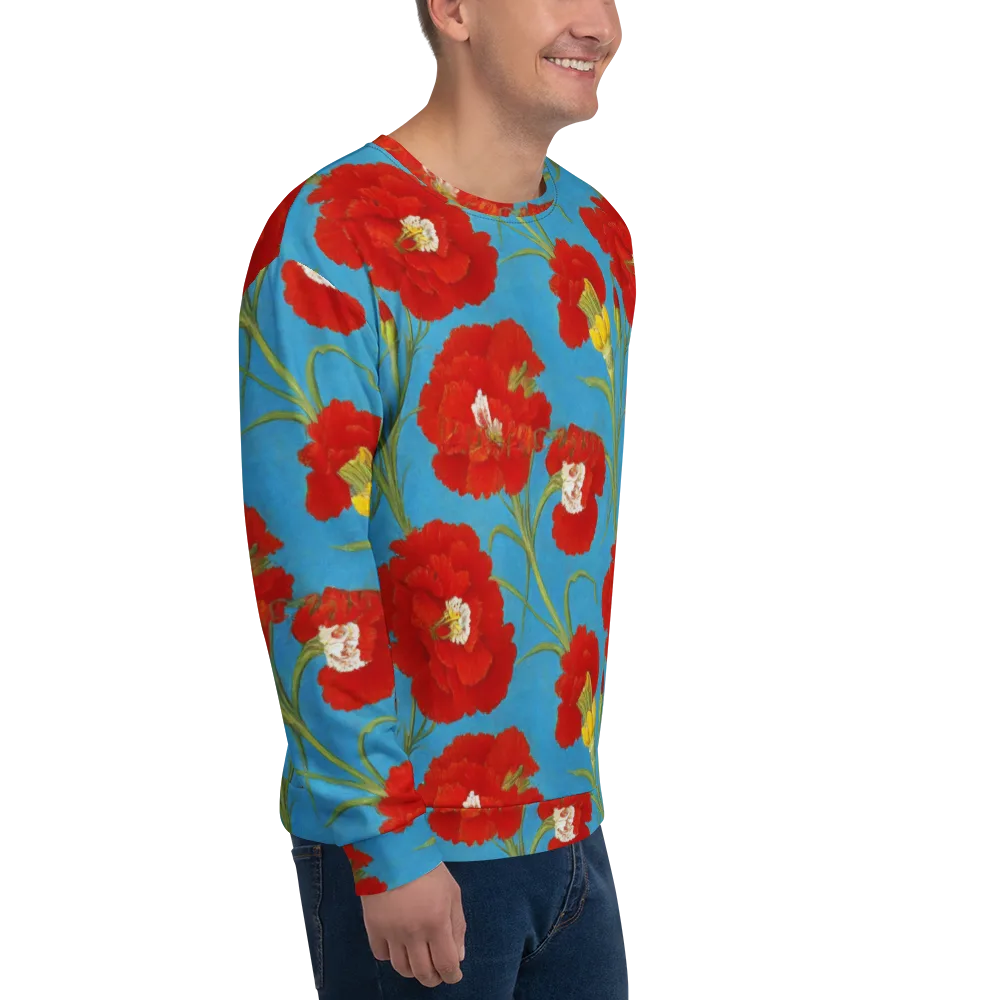 Scarlet Carnation on Sweatshirt — Right Front
