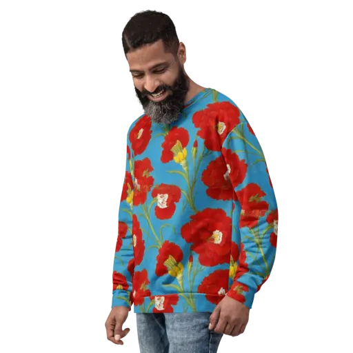 Scarlet Carnation on a Sweatshirt