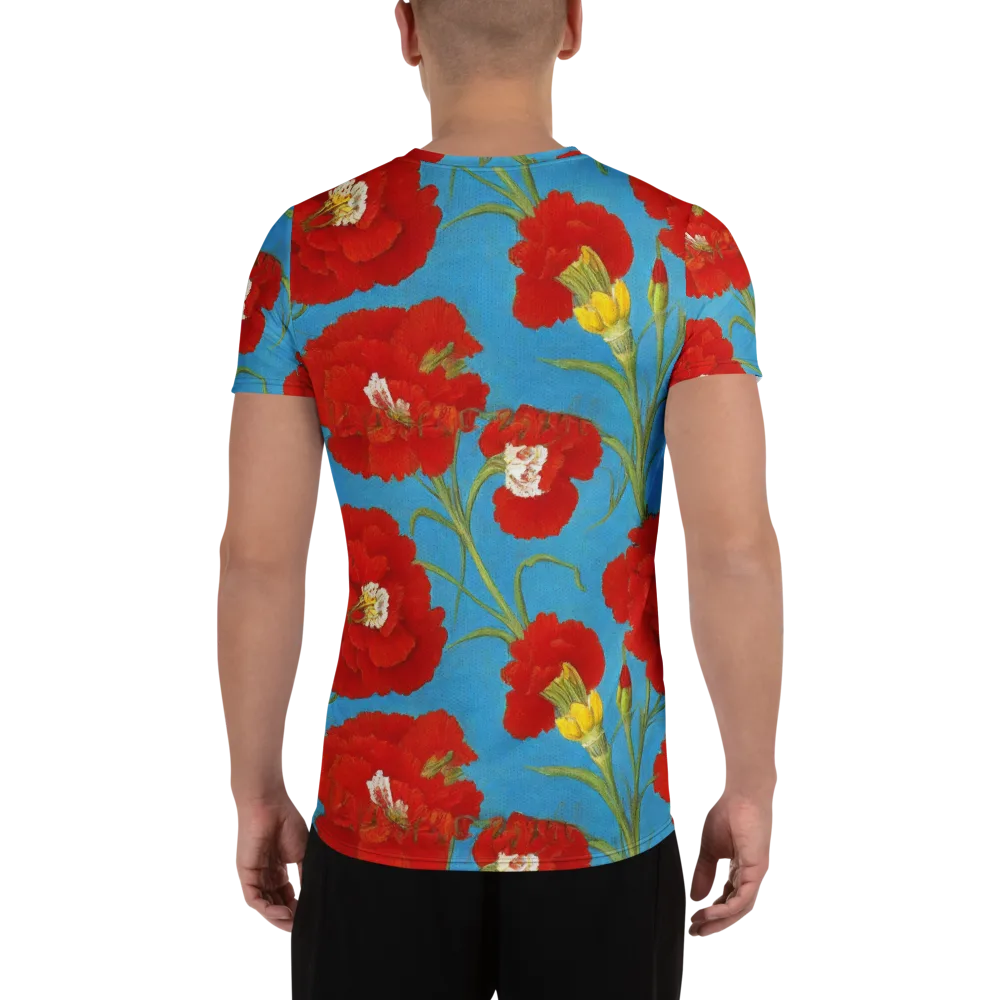 Scarlet Carnation on Men's Athletic T-Shirt — Back