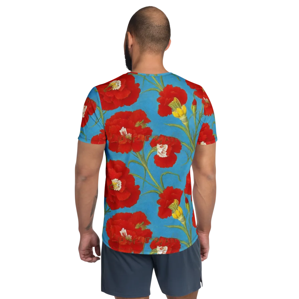 Scarlet Carnation on Men's Athletic T-Shirt — Back