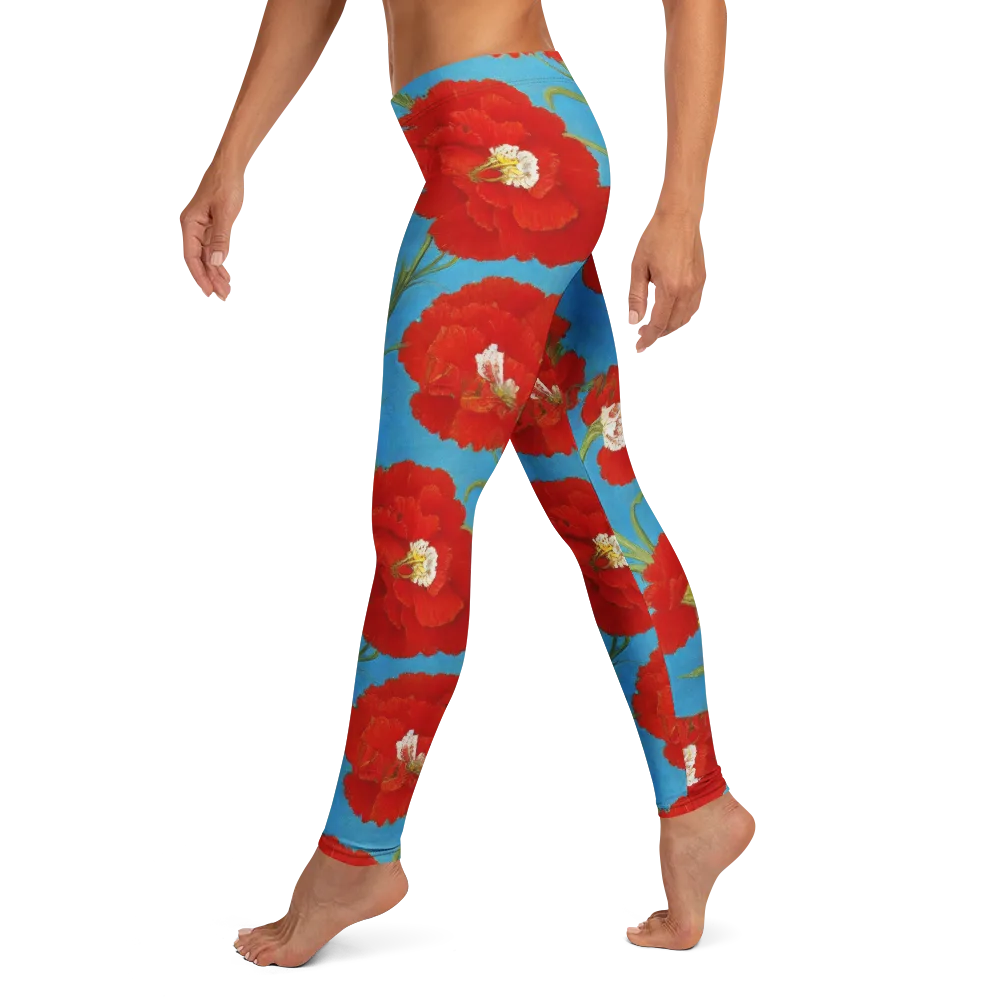 Scarlet Carnation on Leggings — Left