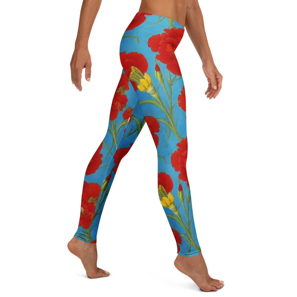 Scarlet Carnation on Leggings — Right