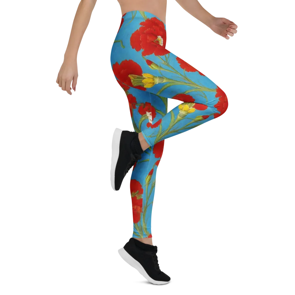 Scarlet Carnation on Leggings — Right