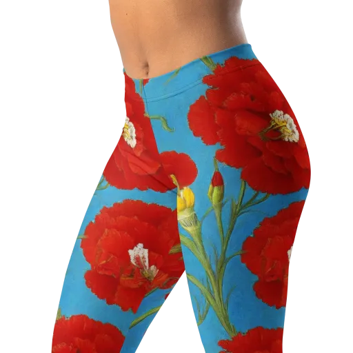 Scarlet Carnation on a Leggings