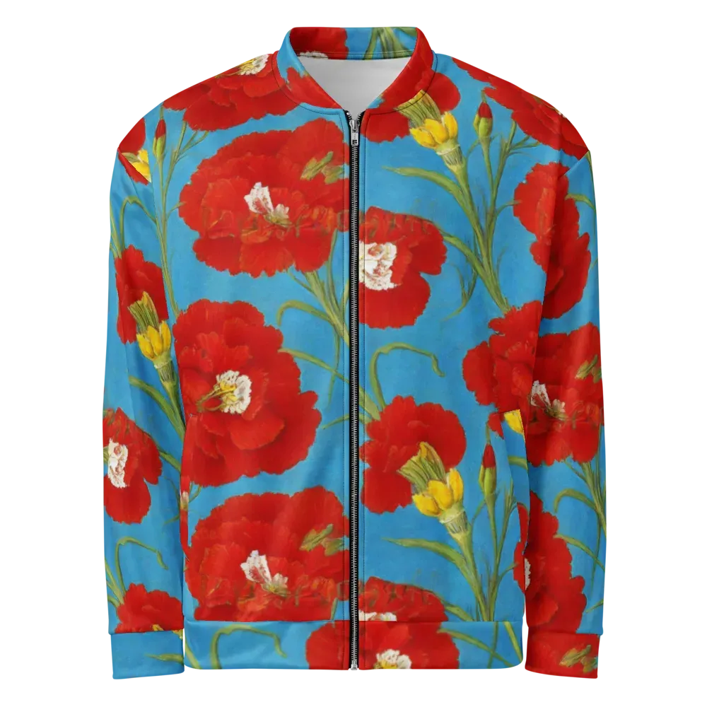 Scarlet Carnation on Bomber Jacket — Front