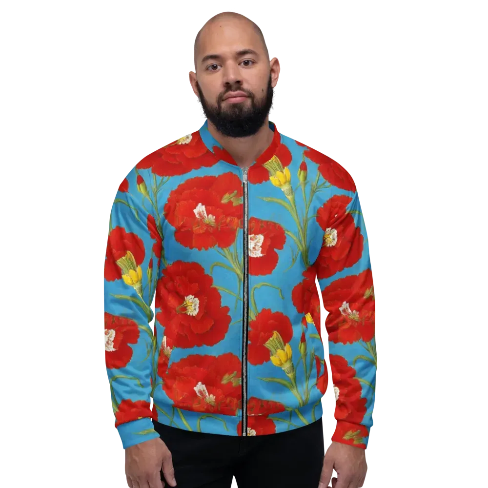 Scarlet Carnation on Bomber Jacket — Front