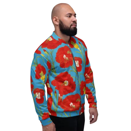 Scarlet Carnation on a Bomber Jacket