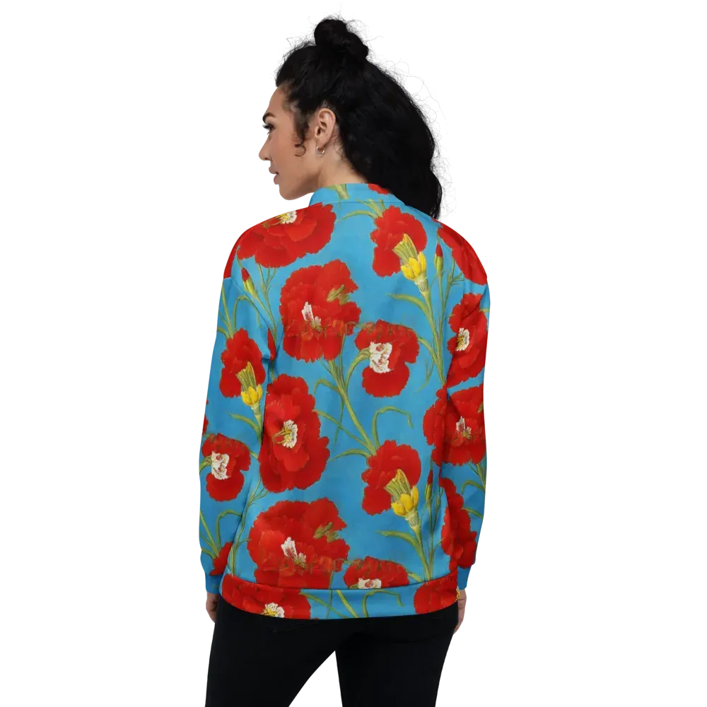 Scarlet Carnation on Bomber Jacket — Back