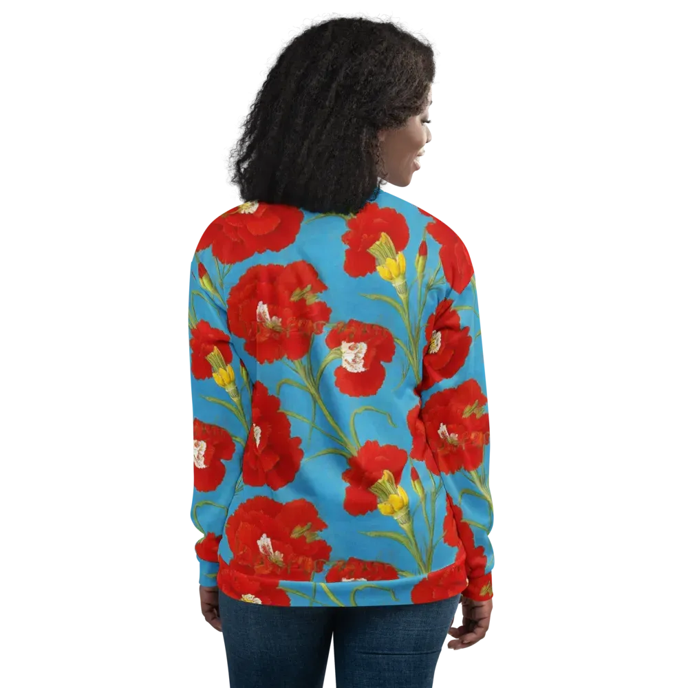 Scarlet Carnation on Bomber Jacket — Back