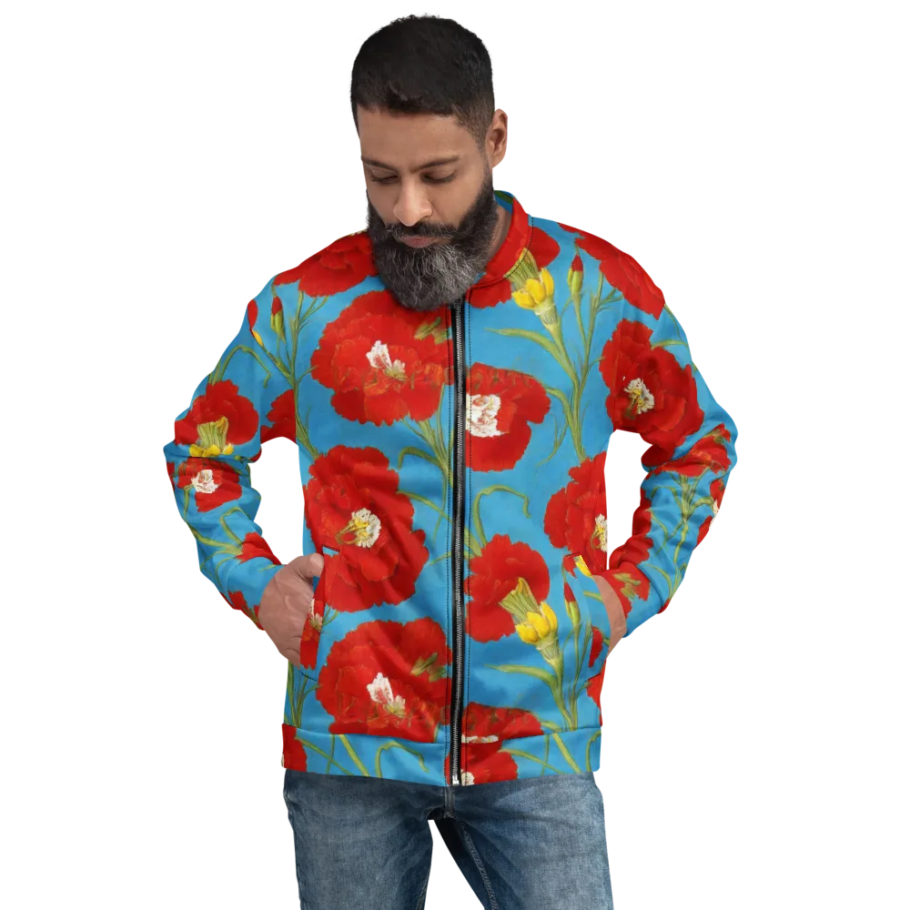 Scarlet Carnation on Bomber Jacket — Front