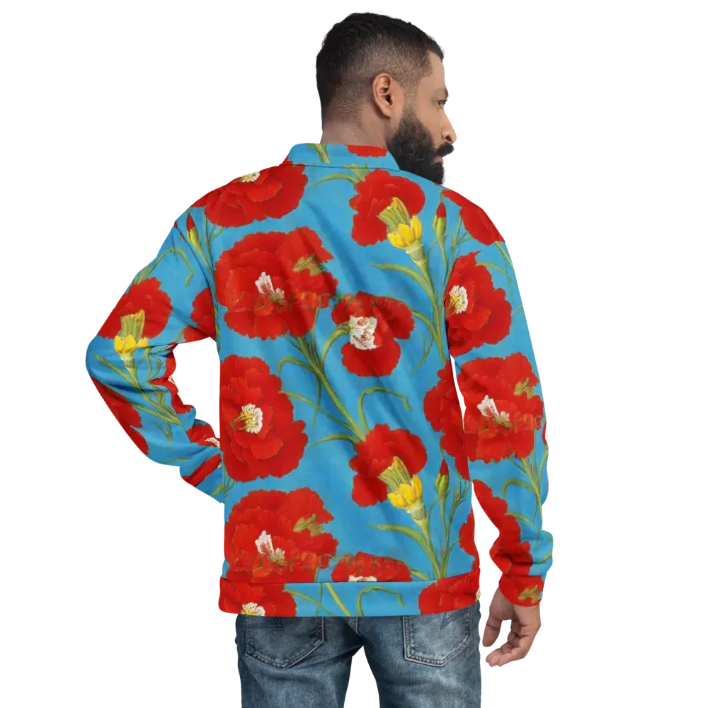 Scarlet Carnation on Bomber Jacket — Back