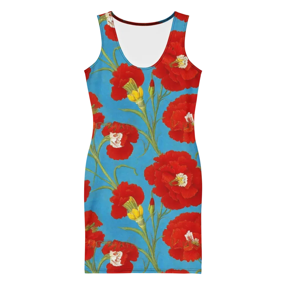 Scarlet Carnation on Bodycon Dress — Front