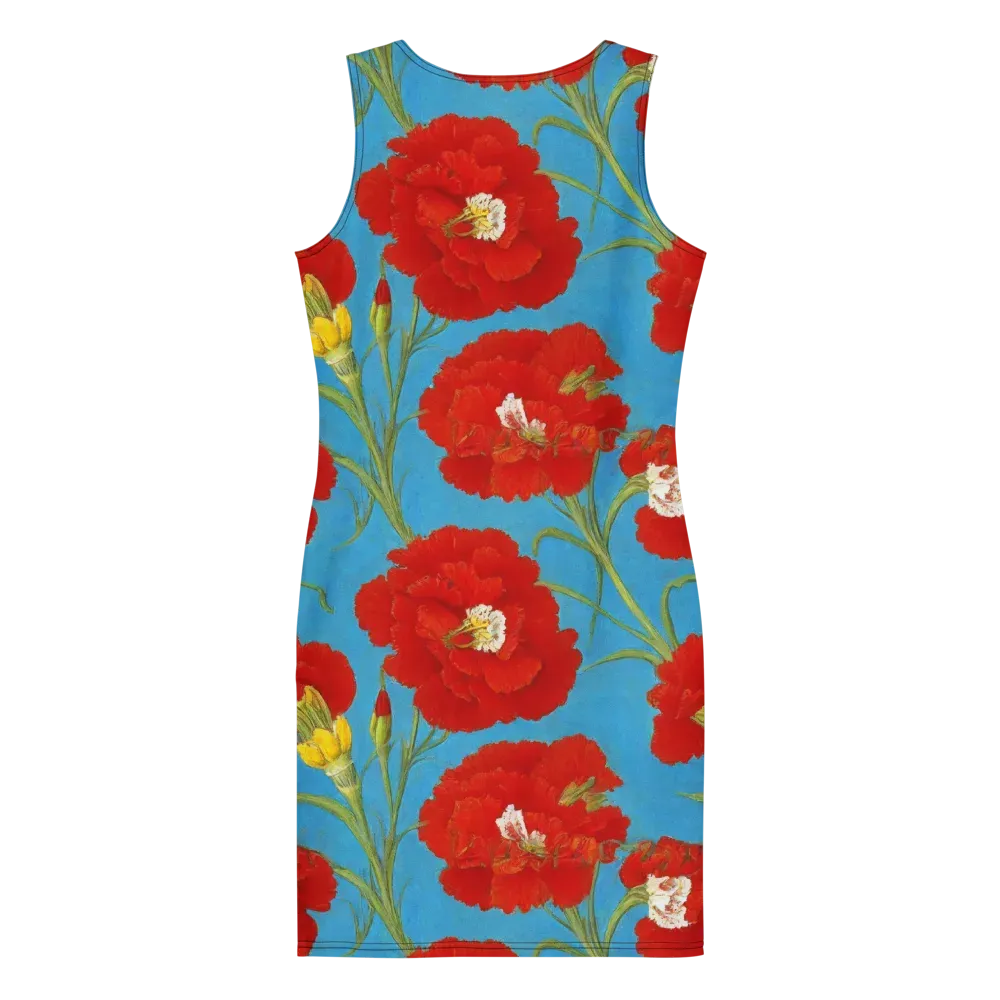 Scarlet Carnation on Bodycon Dress — Back