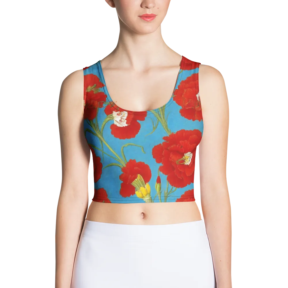 Scarlet Carnation on Crop Top — Front