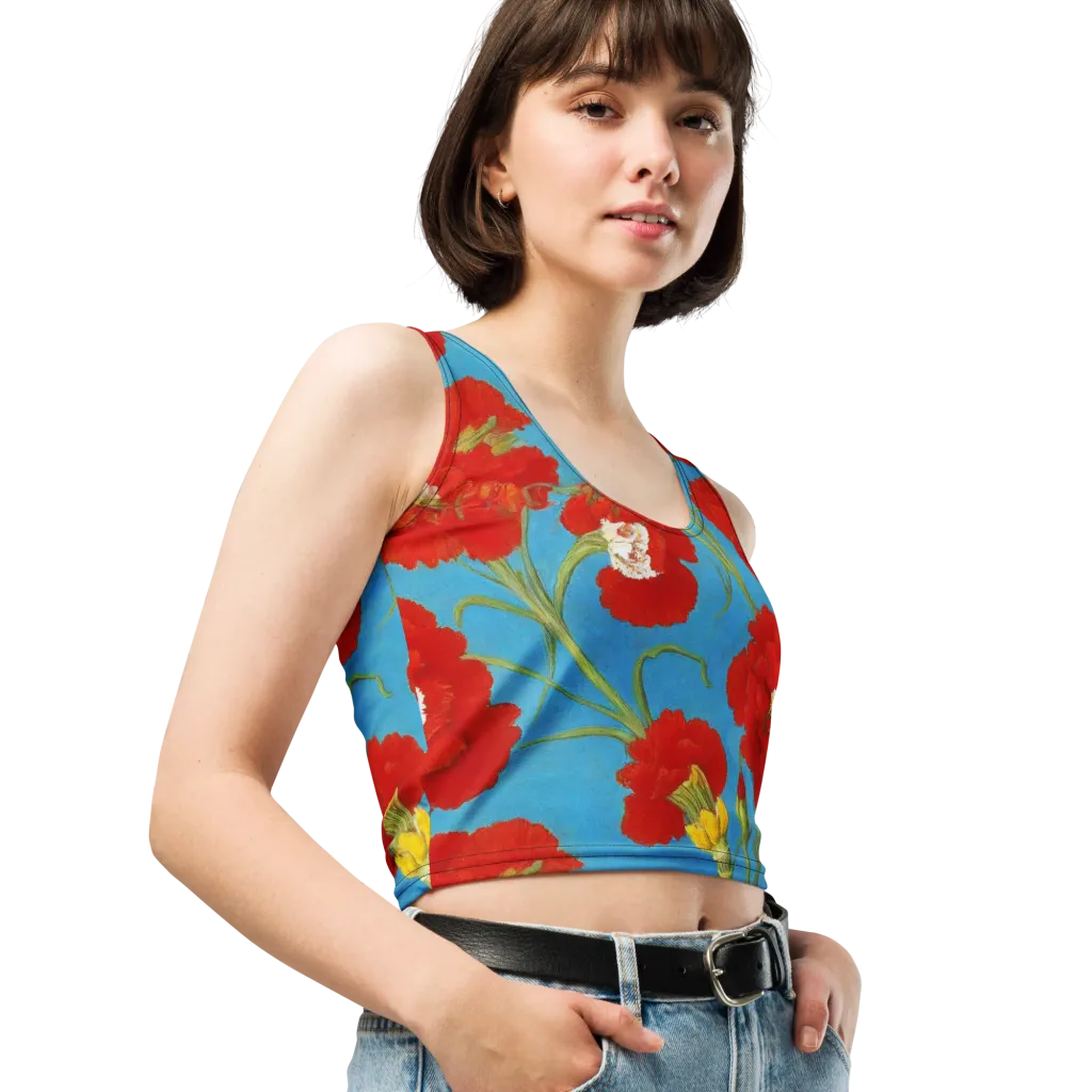 Scarlet Carnation on Crop Top — Right Front