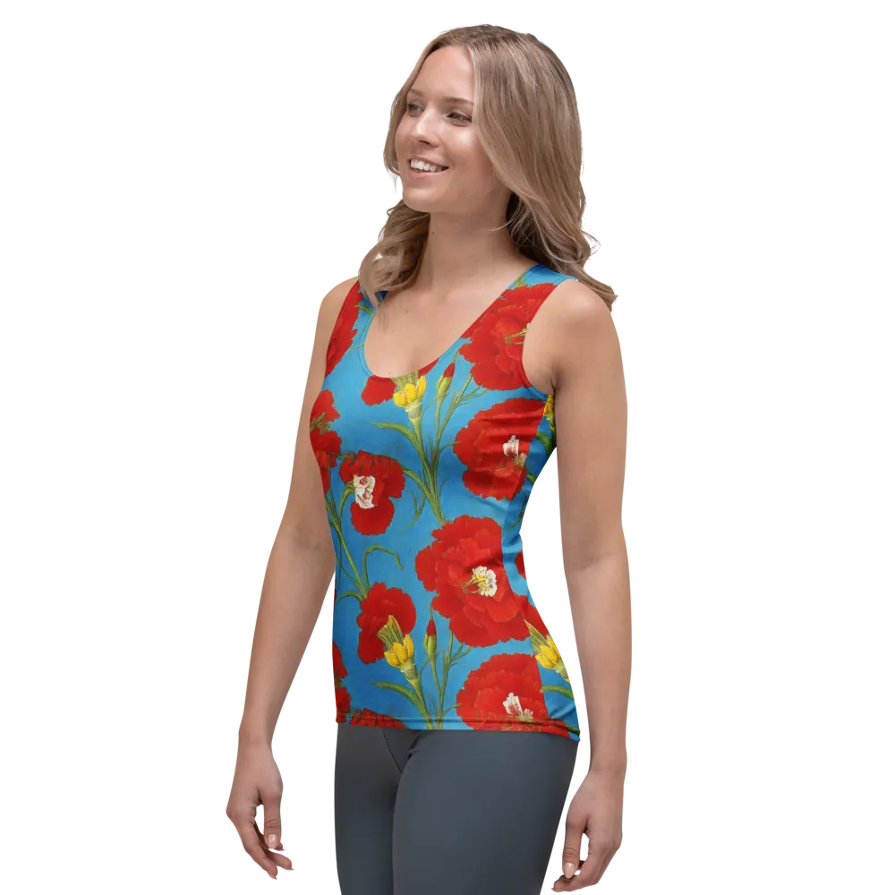 Scarlet Carnation on Women's Tank Top — Left Front
