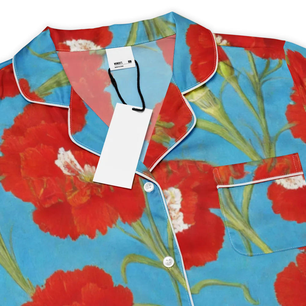 Scarlet Carnation on Women's Short Sleeve Pajama Top — Product details