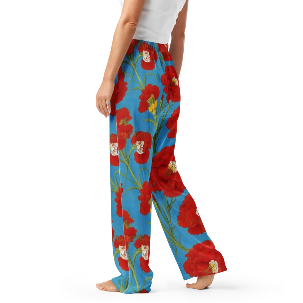 Scarlet Carnation on Women's Pajama Pants — Left