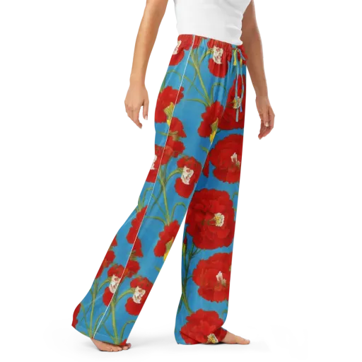 Scarlet Carnation on a Women's Pajama Pants
