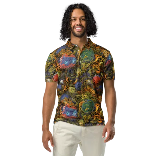 Chromatic Cauldron on a Men's Slim Fit Polo Shirt