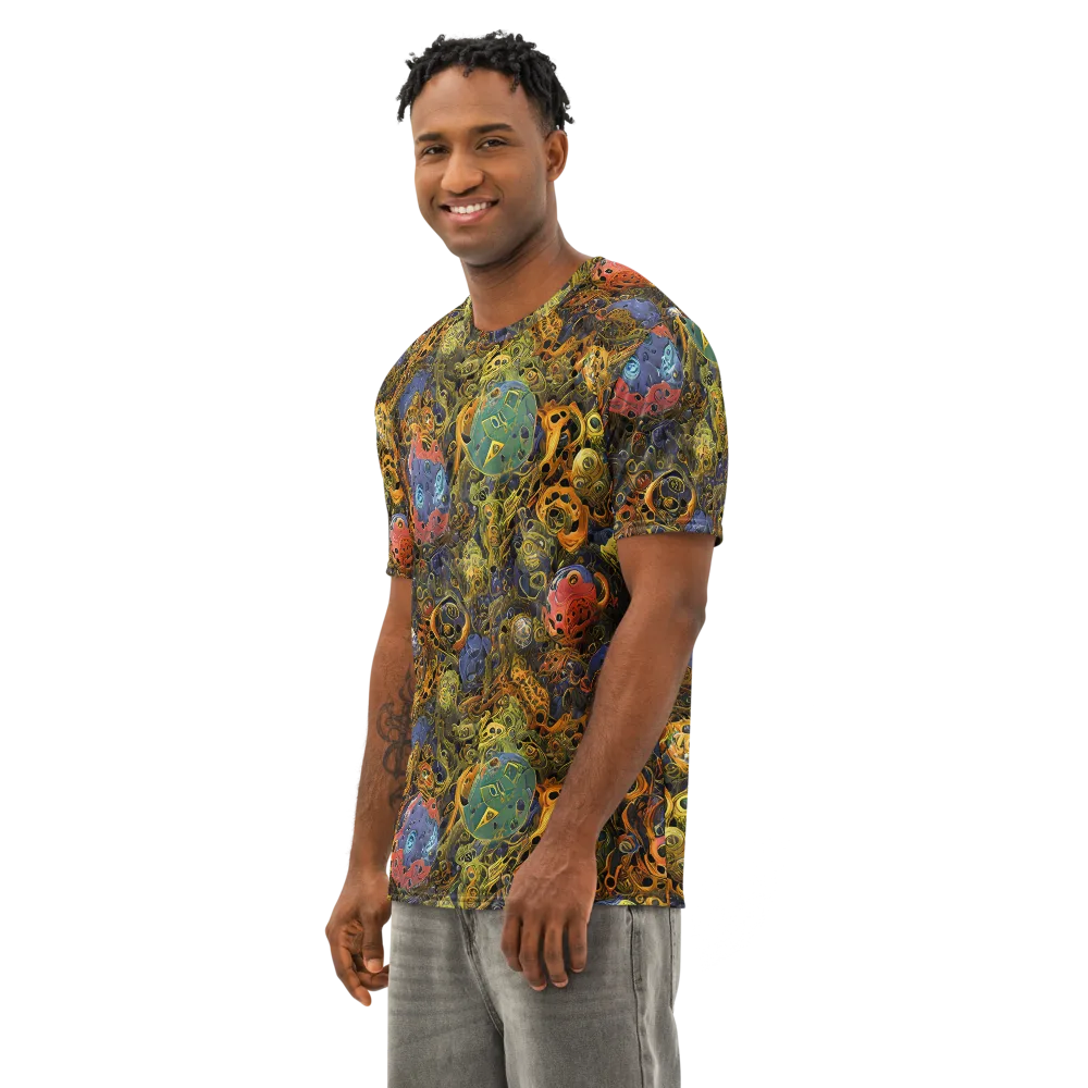 Chromatic Cauldron on Men's Cotton Crew Neck T-Shirt — Left Front