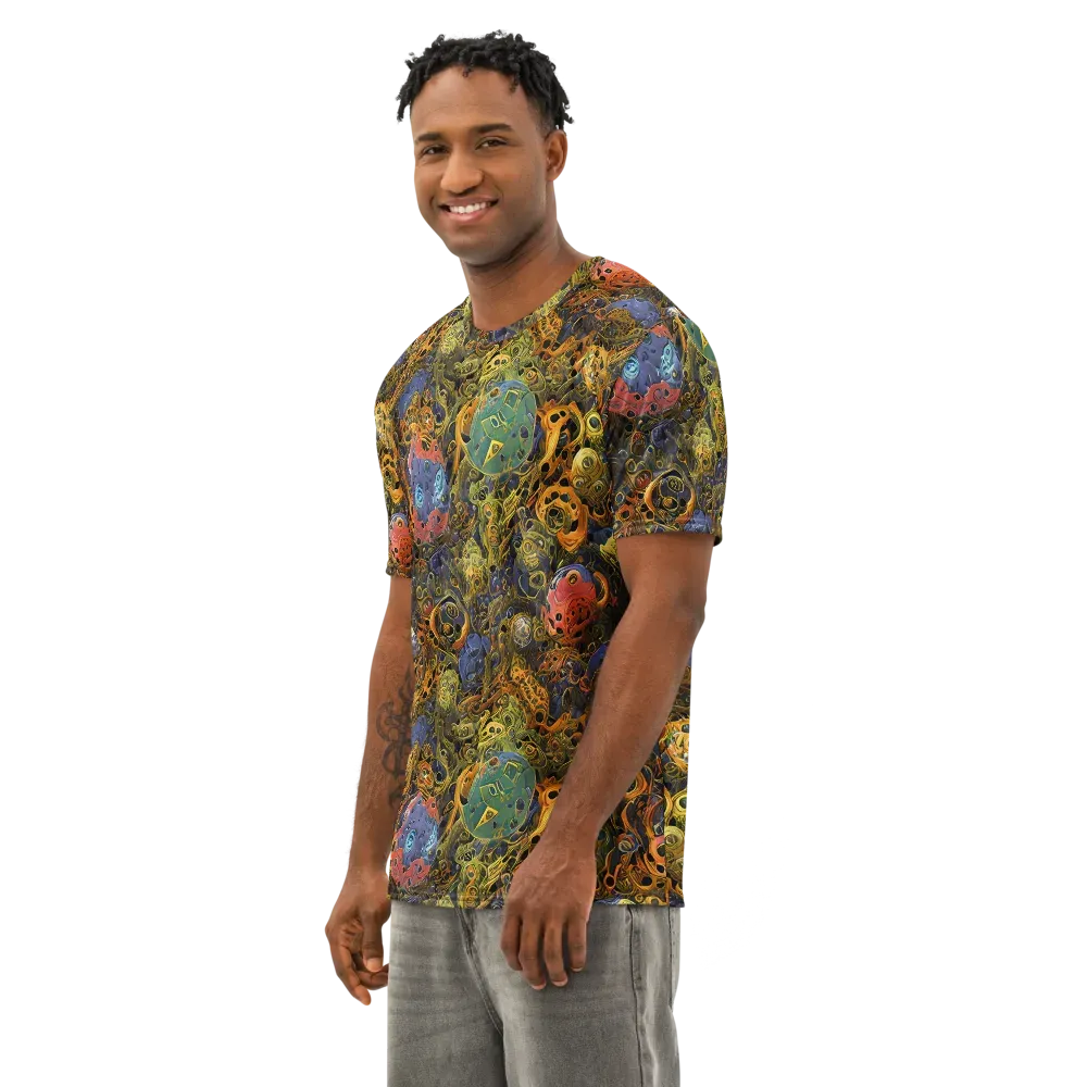 Chromatic Cauldron Men's Cotton Crew Neck T-Shirt on model