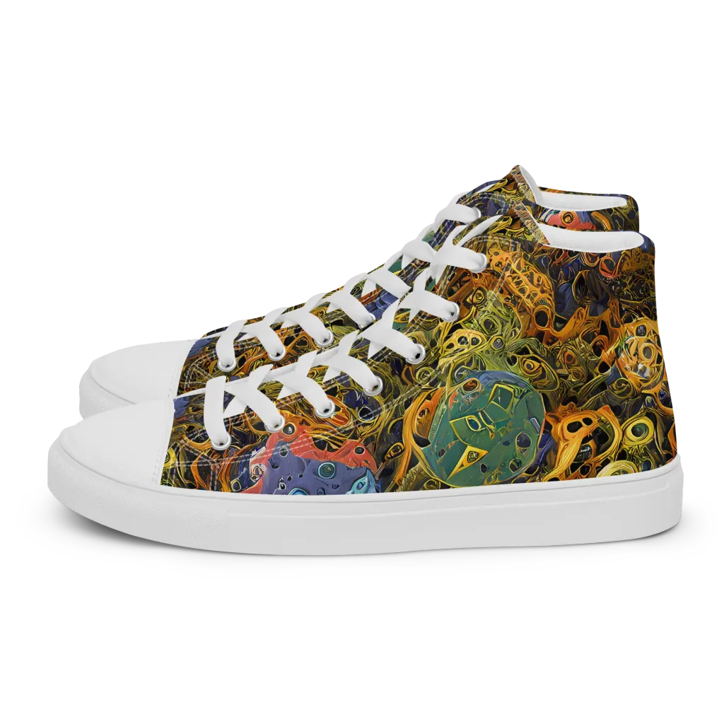 Chromatic Cauldron on Men's High Top Canvas Shoes — Left