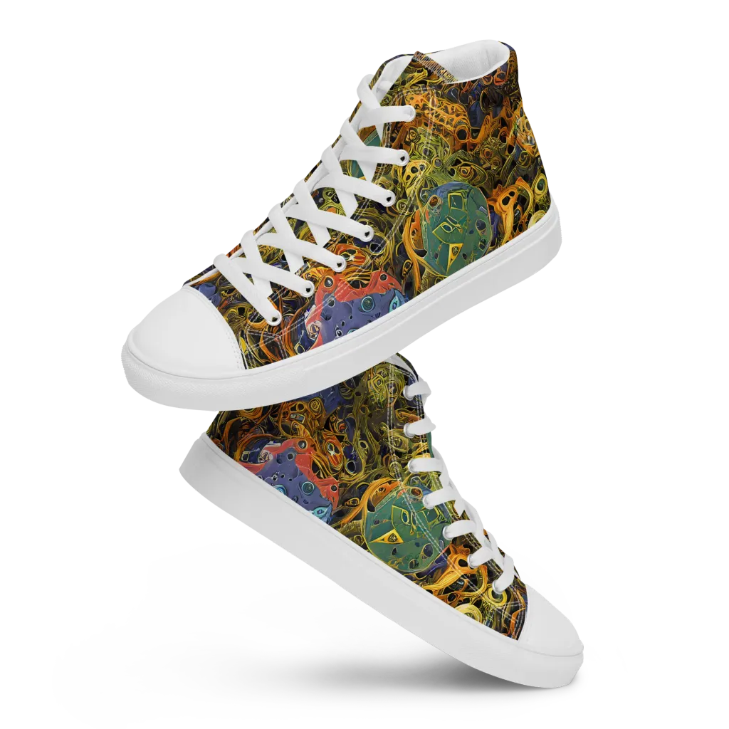 Chromatic Cauldron on Men's High Top Canvas Shoes — Front