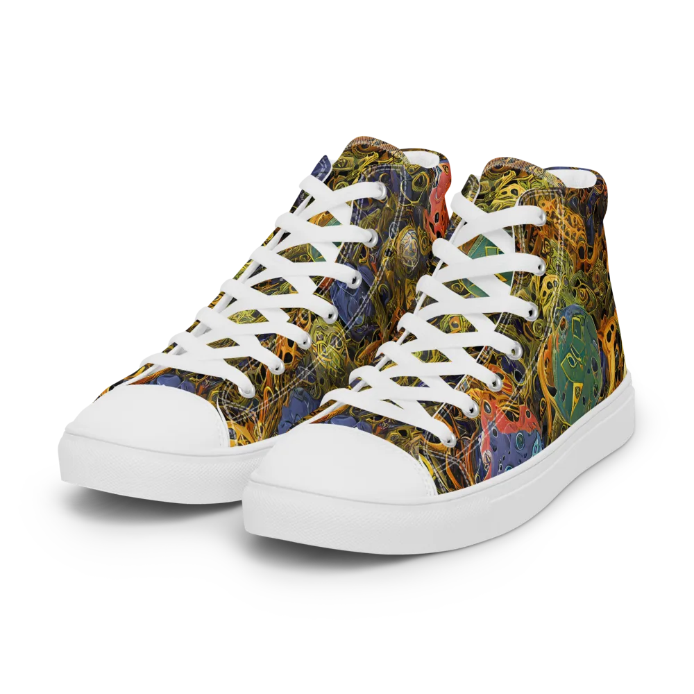 Chromatic Cauldron on Women's High Top Canvas Shoes — Left Front