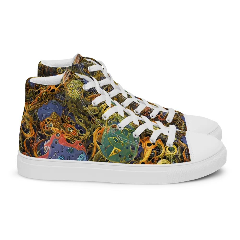 Chromatic Cauldron on Women's High Top Canvas Shoes — Right