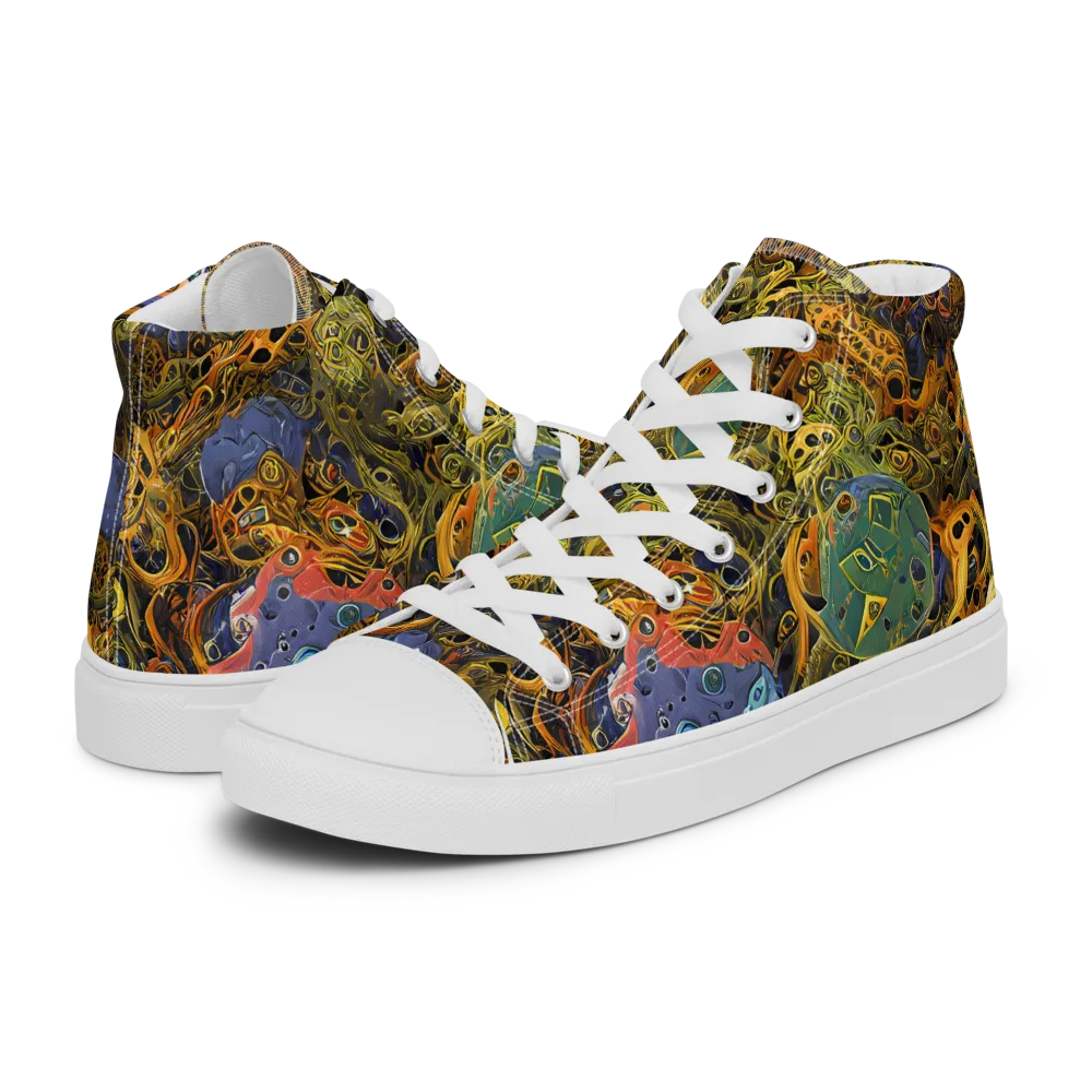 Chromatic Cauldron on Women's High Top Canvas Shoes — Left