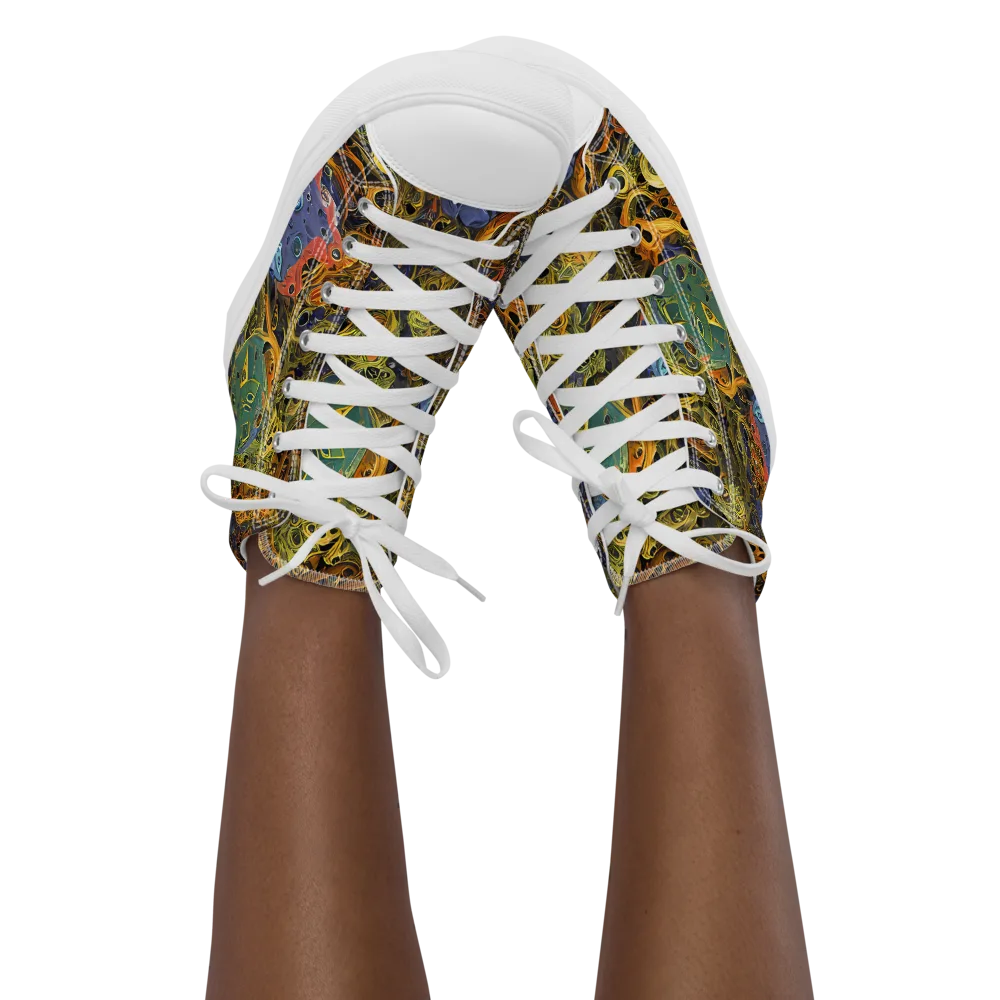 Chromatic Cauldron on Women's High Top Canvas Shoes — Front