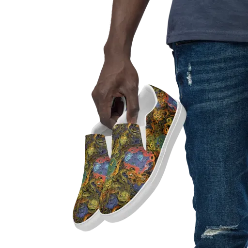 Chromatic Cauldron on a Men's Slip-On Canvas Shoes