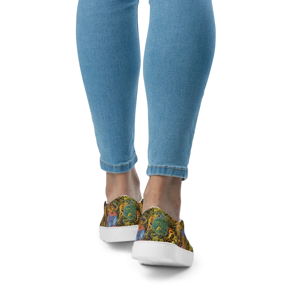 Chromatic Cauldron on Women's Slip-On Canvas Shoes — Back